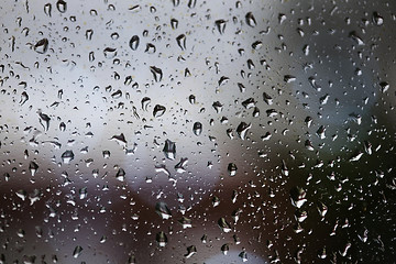 Image showing Rain drops on a window