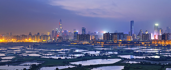 Image showing Shenzhen citscape at night