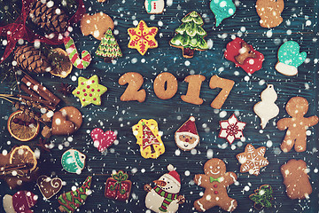 Image showing Gingerbreads for new 2017 years