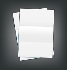 Image showing Illustration Two Empty Paper Sheet