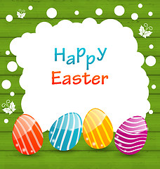 Image showing Holiday Card with Easter Colorful Eggs