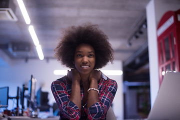 Image showing portrait of a young successful African-American woman in modern 