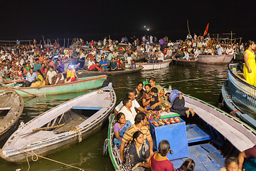 Image showing Ganges Aarti ceremony, Varanasi