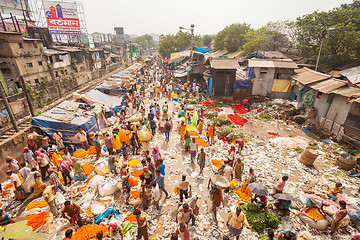 Image showing Mallick Ghat Flower Market, Kolkata