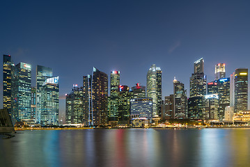 Image showing  Singapore financial district skyline