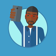 Image showing Man making selfie vector illustration.