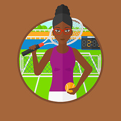 Image showing Female tennis player vector illustration.