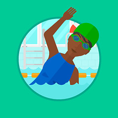Image showing Man swimming in pool vector illustration.