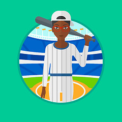 Image showing Baseball player with bat vector illustration.