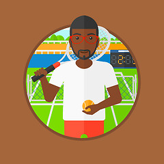 Image showing Male tennis player vector illustration.