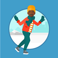 Image showing Man ice skating vector illustration.