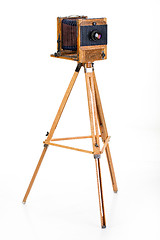 Image showing Old Wooden Photocamera