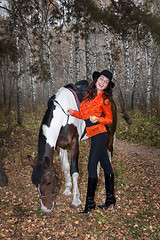 Image showing Young Woman And Horse