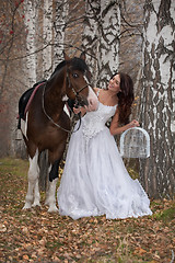 Image showing Young Woman And Horse