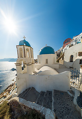 Image showing Church of Oia in Santorini island 