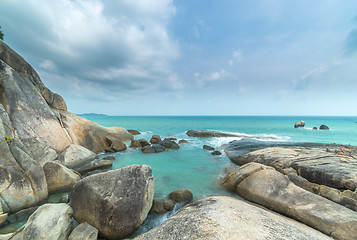 Image showing The grand father and mother rock landmark of Koh samui