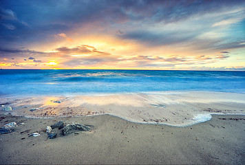 Image showing Sunset at the beach