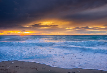 Image showing Sunset at the beach