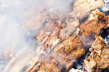 Image showing skewers of pork