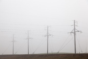 Image showing High-voltage power poles