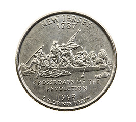 Image showing coin in a quarter of the US dollar