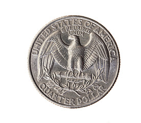 Image showing coin in a quarter of the US dollar