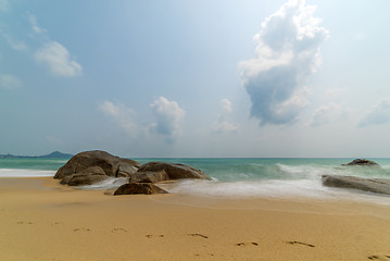 Image showing The grand father and mother rock landmark of Koh samui