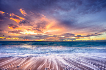 Image showing Sunset at the beach