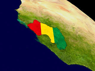 Image showing Ghana with flag on Earth