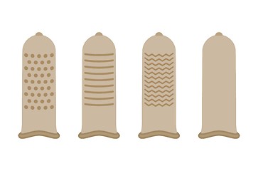 Image showing condoms collection in flat style