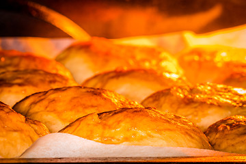 Image showing Close-up of buns in a oven