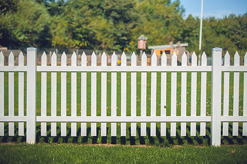 Image showing Wooden fence in white color