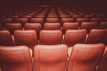 Image showing Movie theatre seats in red colors