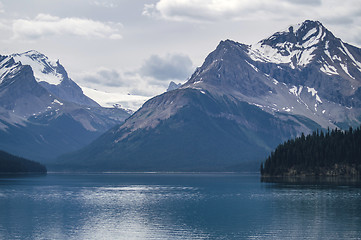 Image showing Large mountain lake in a beautiful landscape