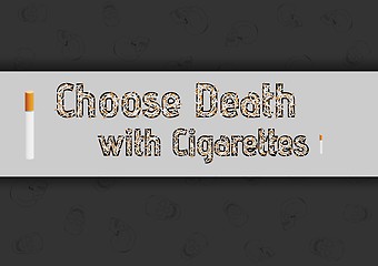 Image showing cigarettes and skulls on dark background