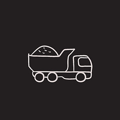 Image showing Dump truck sketch icon.