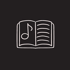 Image showing Music book sketch icon.