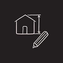 Image showing House design sketch icon.