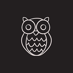 Image showing Owl sketch icon.