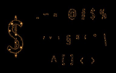 Image showing alphabet letters from glittering gold stars