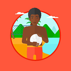 Image showing Beach volleyball player vector illustration.