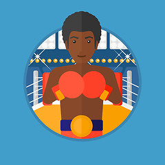 Image showing Confident boxer in gloves vector illustration.