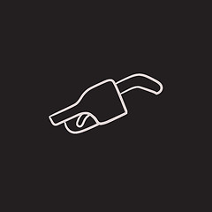 Image showing Gasoline pump nozzle sketch icon.