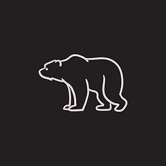 Image showing Bear sketch icon.