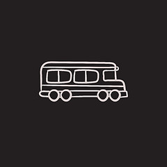 Image showing School bus sketch icon.