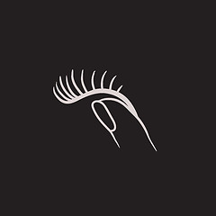 Image showing False eyelashes sketch icon.