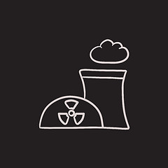 Image showing Nuclear power plant sketch icon.