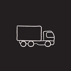 Image showing Delivery truck sketch icon.