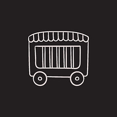 Image showing Circus wagon sketch icon.