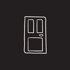 Image showing Front door sketch icon.